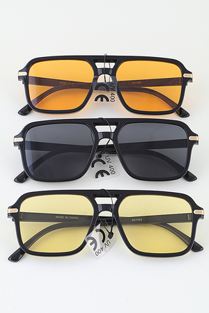 Straight Aviator Tinted Sunglasses