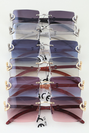 Luxury Cheetah Rimless Sunglasses