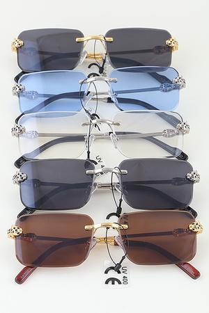 Modern Cheetah Rimless Sunglasses