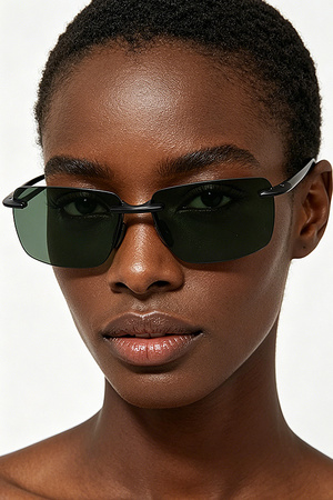 Rimless Tinted Wave Sunglasses