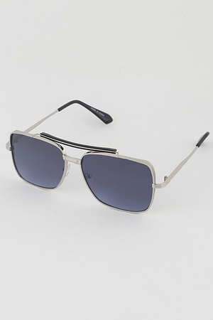 Gold Rim Aviator Rectangle Fashion Sunglasses