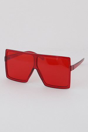 Oversized Monotone Shield Sunglasses