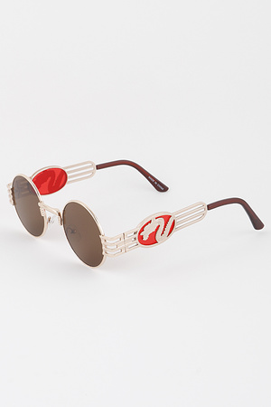 Tinted Dragon Round Sunglasses