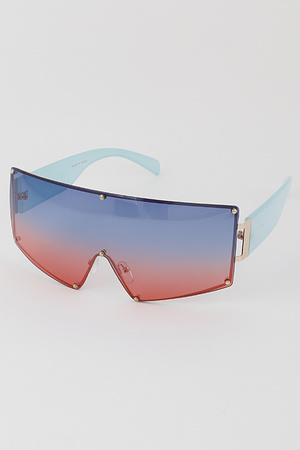 Futuristic Metal Lined Shield Sunglasses