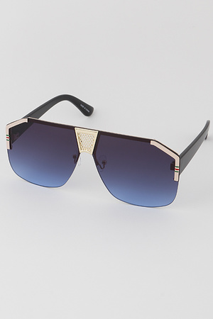 Gold Accented Shield Sunglasses