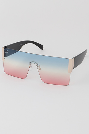 Side Enforced Rectangular Shield Sunglasses