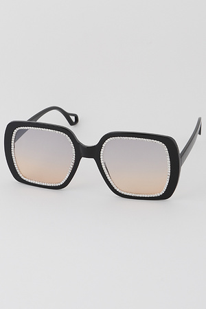 Jewel Lined Celebrity Square Sunglasses