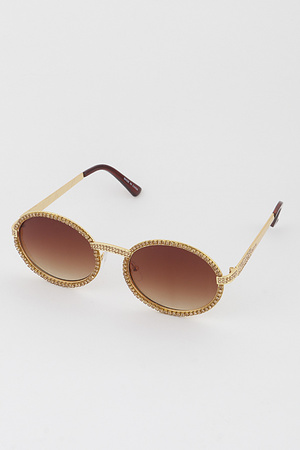 Jeweled Round Sunglasses