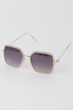 Jewel Lined Square Sunglasses