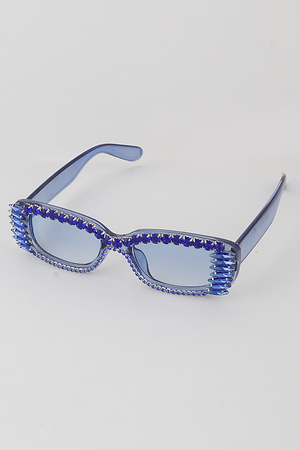 Bedazzled Frame Rectangular Sunglasses