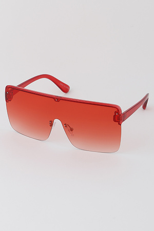 Colorful Top Rimmed Shield Sunglasses