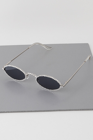 Vintage Jewel Lined Round Sunglasses