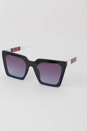 Luxury Side Striped Square Sunglasses