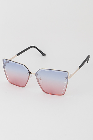 Classic Ombré Rectangular Sunglasses