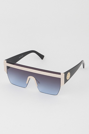 Greek Key Shield Sunglasses