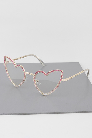 Jeweled Sharp Heart Sunglasses