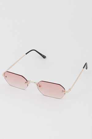 Rimless Geometric Sunglasses