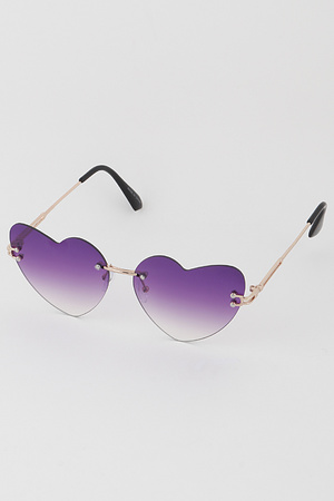 Cute Rimless Heart Sunglasses