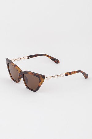 Retro Cateye Chain Sunglasses