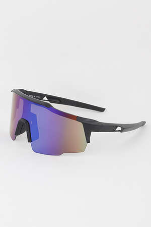Abstract Curved Shield Sunglasses