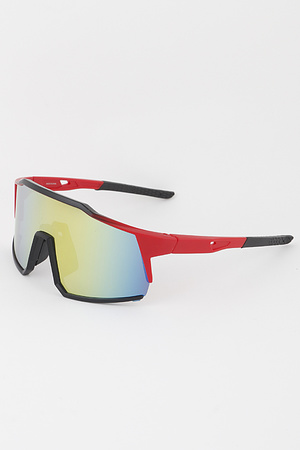 Abstract Geometric Shield Sunglasses