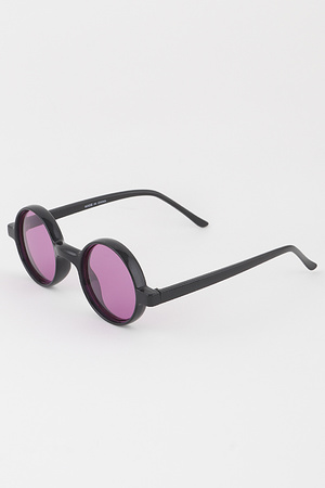 Multi Tinted Retro Round Sunglasses