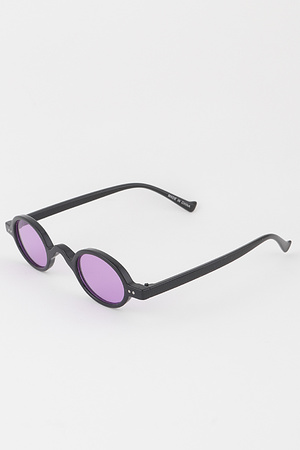 Bright Tinted Wavy Round Sunglasses