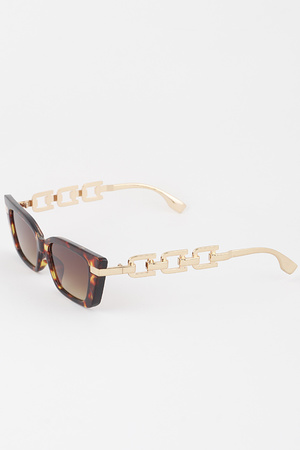 Link Chain Box Cateye Sunglasses