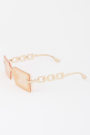 Modern Link Chain Bar Sunglasses