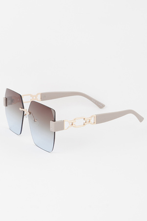 Rimless Box Chain Sunglasses