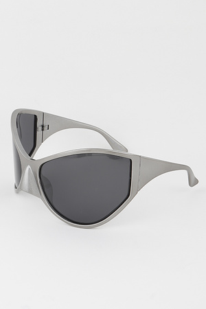 Futuristic Curved Shield Sunglasses