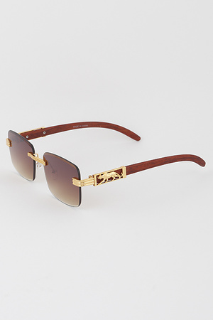 Rimless Gold Trim Sunglasses