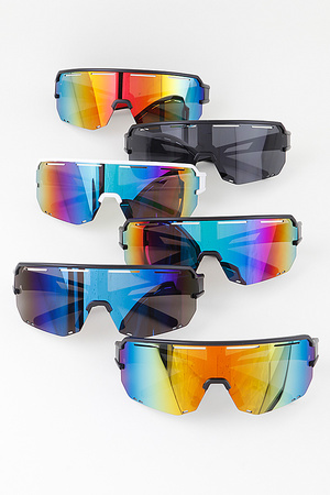 Curved Straight Shield Sunglasses