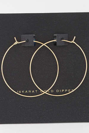 Petite Gold Dipped Flat Hoop Earrings