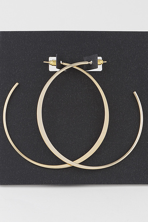 Oversized Flat Metal Hoop Earrings