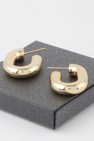 Shiny Link Chain Hoop Earrings