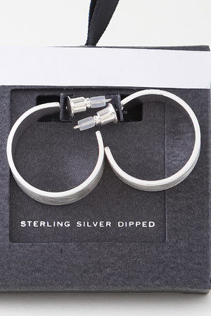 Crosshatched Wide Hoop Earrings
