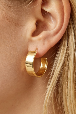 Shiny Flat Hoop Earrings