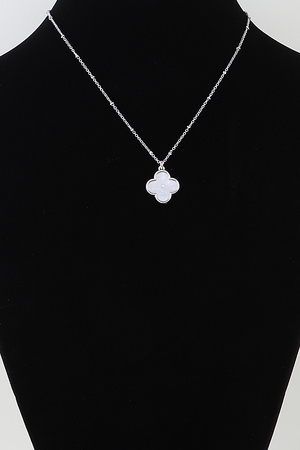 Marble Stone Clover Chain Necklace