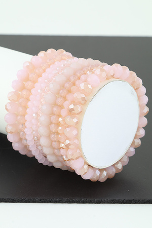 Multi Pastel Pink Crystal Beaded Bracelet
