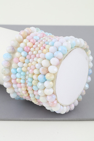 Multi Watercolor Crystal Beaded Bracelet