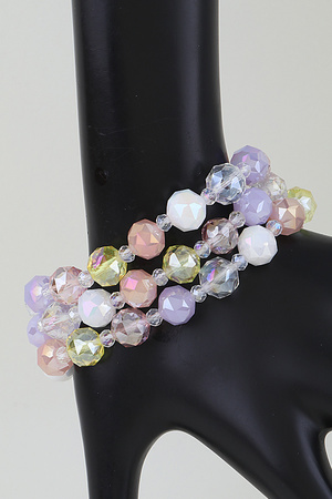 Multi Crystal Prism Beaded Bracelet