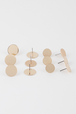 Circle Stud Earrings Set