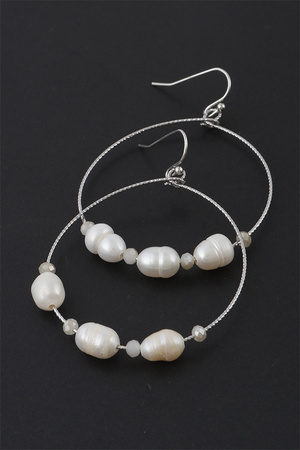 Pearls On Hoops Earrings