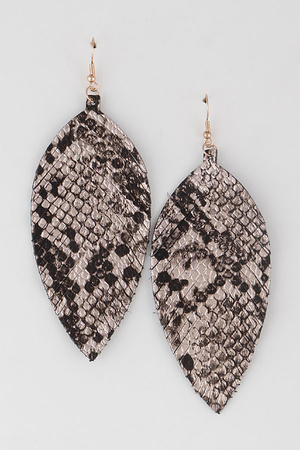 Animal Print Leaf Earrings