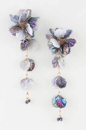 Multicolor Blossom Petal Drop Earrings