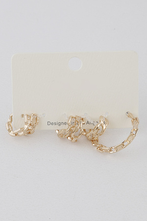 Melted Chain Ear Cuff Set