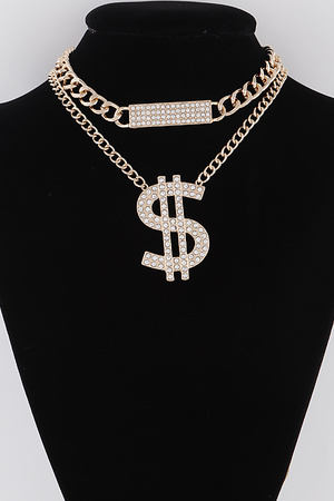 Ultra Dollar Sign Statement Necklace