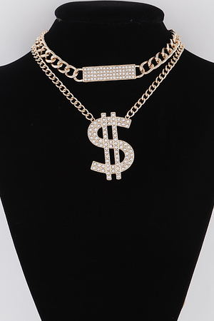 Ultra Dollar Sign Statement Necklace