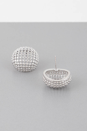 Beaded Dome Stud Earrings